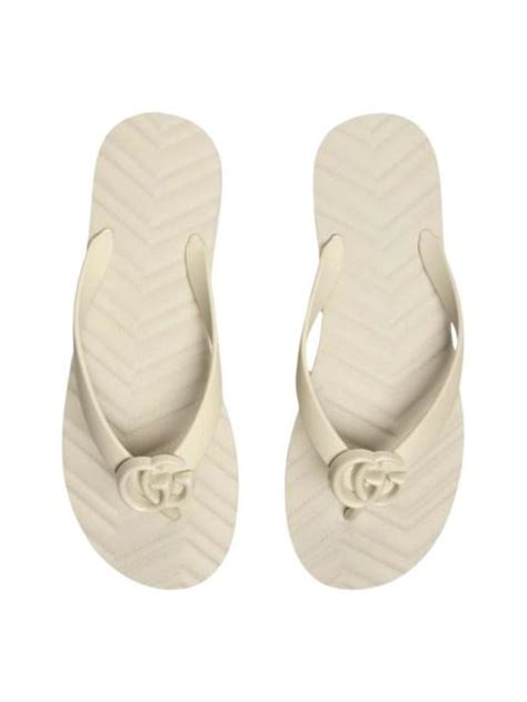 women's gucci flip furry flops|Gucci marmont flip flops.